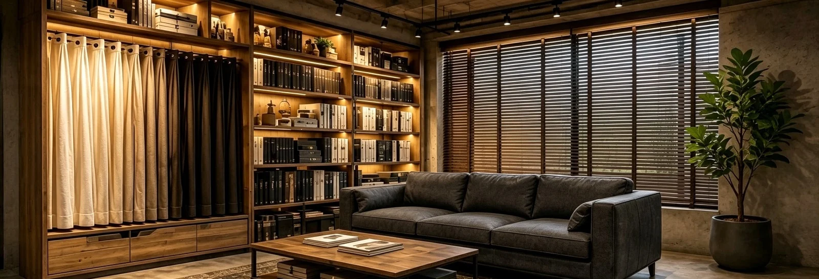 โชว์รูมผ้าม่านและมู่ลี่ไม้ของ Lofty Home Design